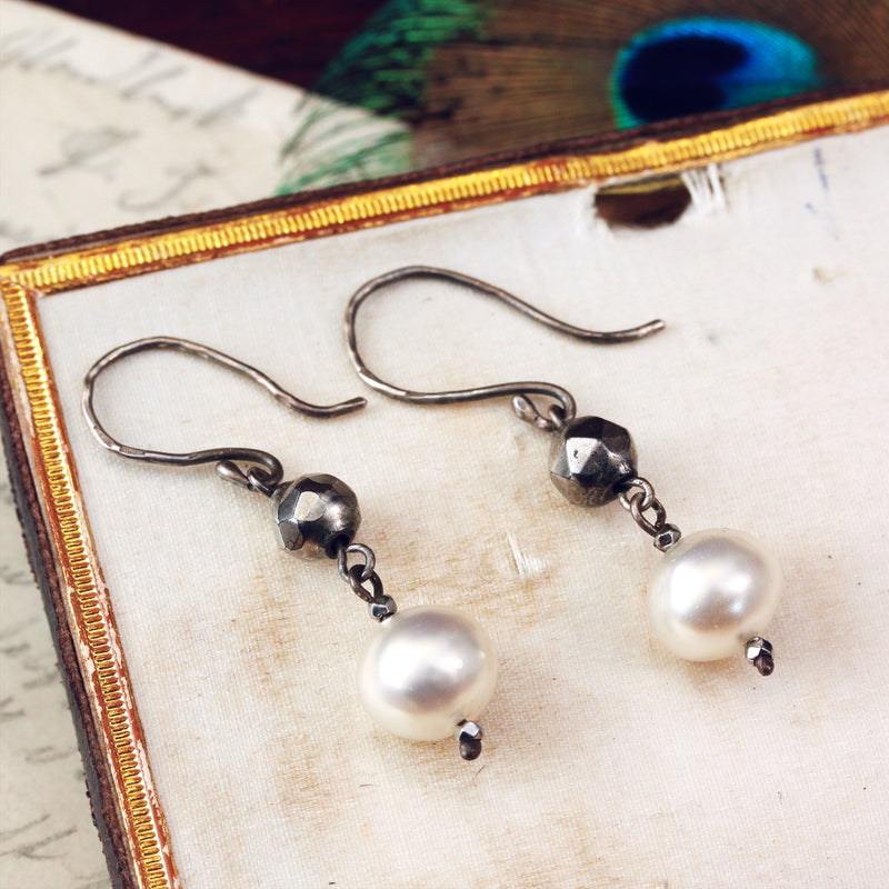 Blue and White Glass Pearl Earrings, Rhinestone Earrings, Silver Handmade  Costume Jewellery, Bridesmaids Gift, Triangle Teardrop Earrings - Etsy |  Beaded jewelry earrings, Jewelry making earrings, Diy earrings dangle